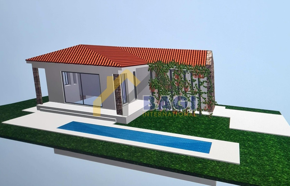 Umgebung von Žminj Der Bau eines Einfamilienhauses mit Schwimmbad hat begonnen!
