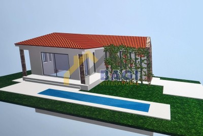 Umgebung von Žminj Der Bau eines Einfamilienhauses mit Schwimmbad hat begonnen!