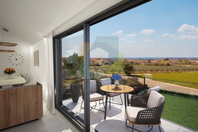 Poreč, okolí, Byt ve druhém patře s výhledem na moře - ve výstavbě