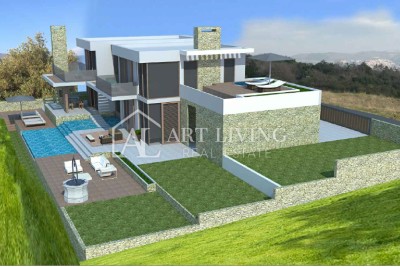 Istria, Labin, dintorni - attraente villa in fase di completamento in una posizione perfetta, a 80 m dal mare