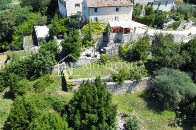 Buje- okolica, kamena Istarska vila s jedinstvenim pogledom na more i pejzaž