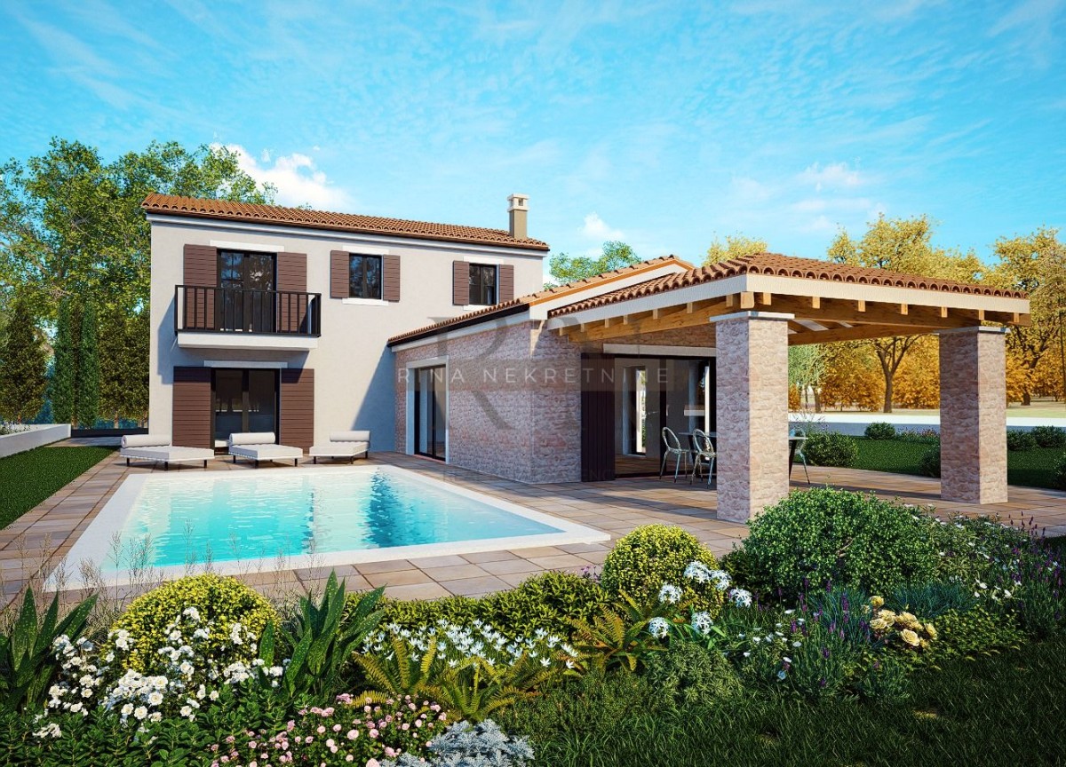 Istrien – Poreč: Luxuriöse moderne Villa mit Pool und Meerblick