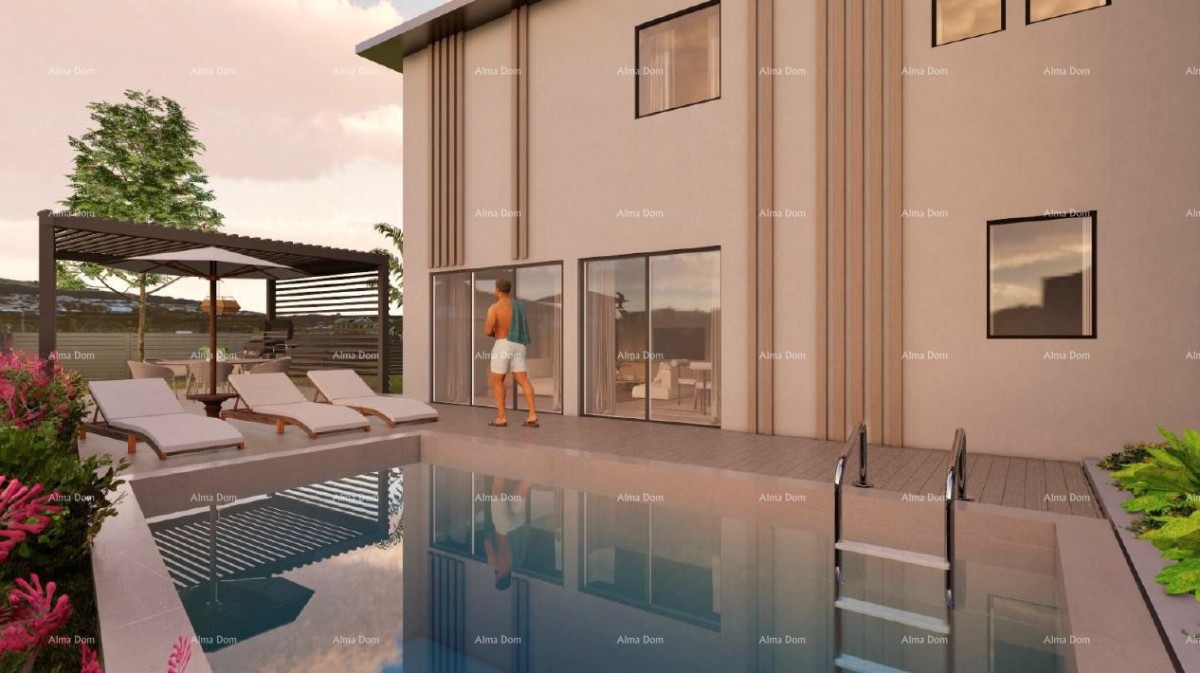 Moderne Haus im Bau an ruhiger Lage in Kaštelir