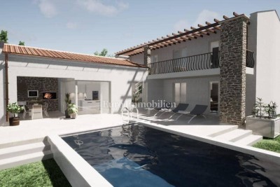 Moderne Villa mit Pool im Bau