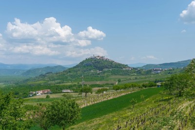 Građevinsko i poljoprivredno zemljište s pogledom na Motovun