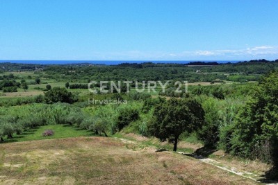 BUJE, ATRAKTIVNO GRAĐEVINSKO ZEMLJIŠTE SA PANORAMSKIM POGLEDOM NA MORE
