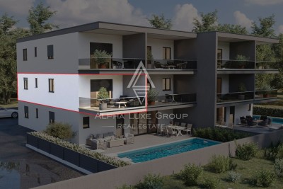 Istrien, Novigrad: Wohnung im ersten Stock mit Meerblick