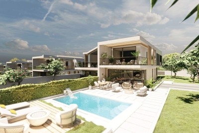 Villa dall'architettura moderna con piscina vicino al mare, Umago