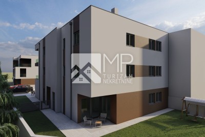 Pula, Valmade "N", NEUBAU, Ein-Zimmer-Wohnung im Erdgeschoss + Teil des Hofes