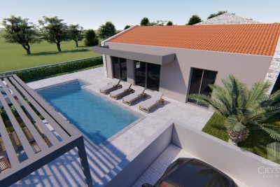 Območje Vižinade, nova gradnja! Enonadstropna hiša s bazenom