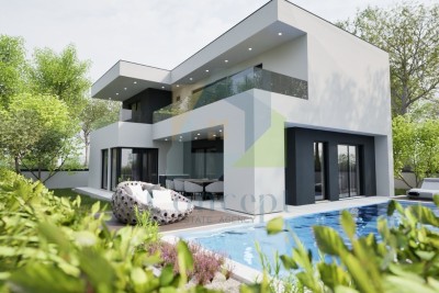 Umag, okolí, Luxusní samostatně stojící dům s bazénem ve výstavbě na klidném místě