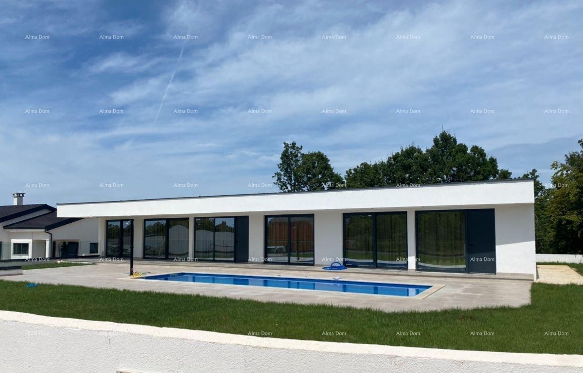 Verkauf - Neu gebaute Erdgeschosswohnung mit Pool und zwei Apartments, Umgebung von Labin!