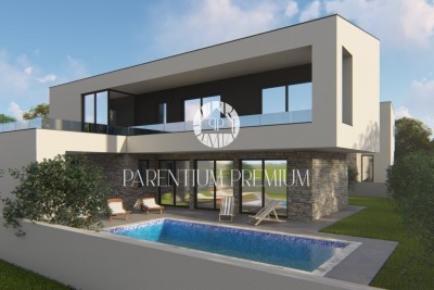 Vila sa bazenom i prekrasnim panoramskim pogledom na more - u izgradnji