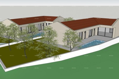 Prodaja - dva građevinska zemljišta s pravomoćnim dozvolama za izgradnju kuća s bazenom, Marčana! Gradnja može početi odmah!