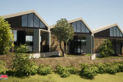 ISTRIA, LABIN, LAND WITH IDEAL PROJECT 700 M FROM THE SEA