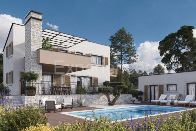 ISTRIA, Visinada: Elegante villa moderna nella fase di costruzione ROH-BAU!