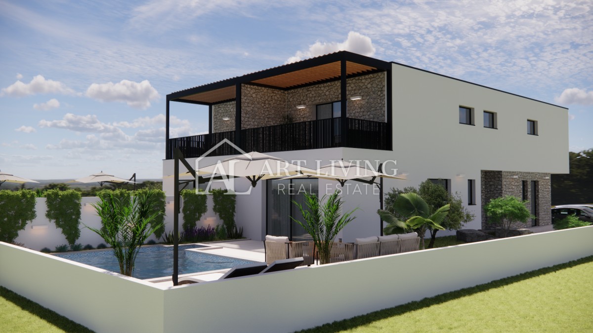 Istrien, Umag, Umgebung - NEUBAU, modernes Doppelhaus mit Pool