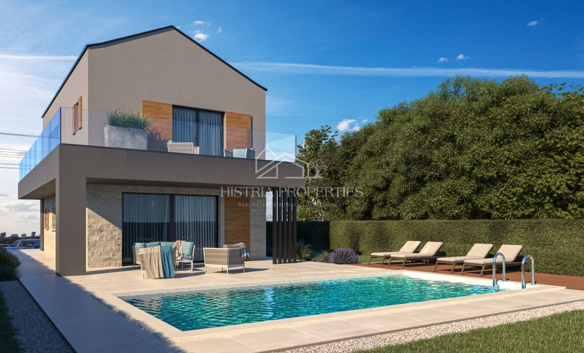 Exklusivangebot der Agentur – Modernes Haus mit Designer-Signatur und Meerblick in Labinci bei Poreč