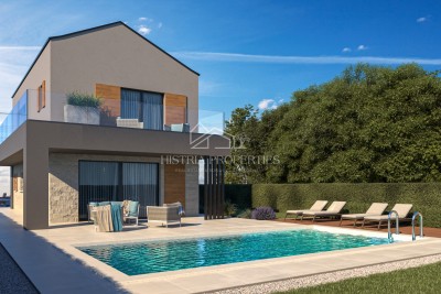 Esclusiva dell'agenzia: casa moderna con firma di design e vista mare a Labinci, vicino a Parenzo.