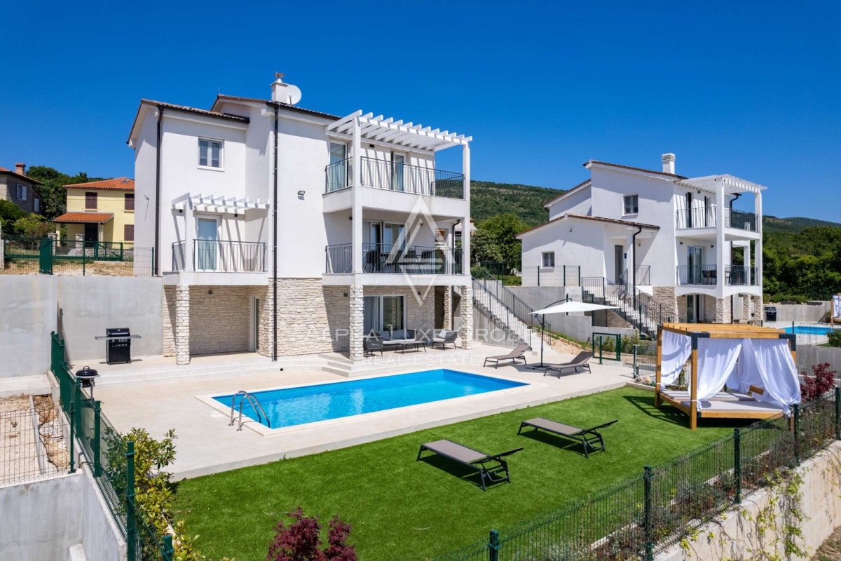 Istrien, Diminići – Villa mit Pool, Sauna und Meerblick