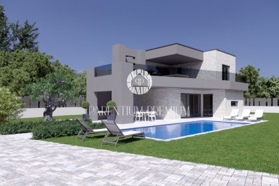 Bella villa moderna con piscina riscaldata - in costruzione - nella fase di costruzione