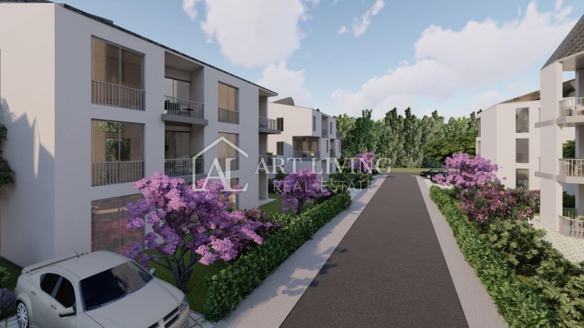 Istrien, Umag, Umgebung – Attraktive Zwei-Zimmer-Wohnung im Erdgeschoss, 300 m vom Meer entfernt, NEUBAU