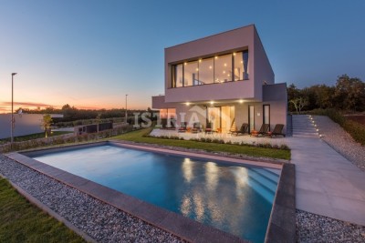 A beautiful modern villa with a breathtaking view