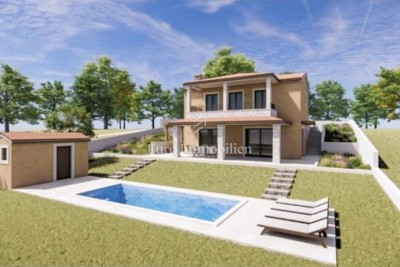 Pazin area – House with swimming pool in shell stage