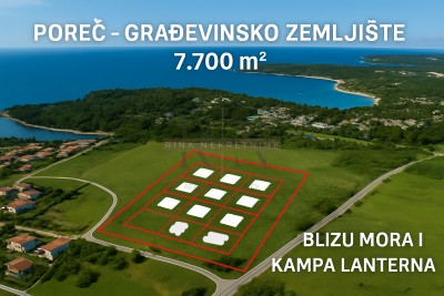 Poreč – building land 7,700 m², near the sea and Camp Laterna
