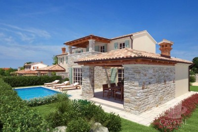 Landestypische Steinhäuser zwischen Poreč und Novigrad