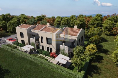 Poreč, okolica, Luksuzni stan na 1. katu s tri spavaće sobe i vrtom, 3 km od mora - u izgradnji