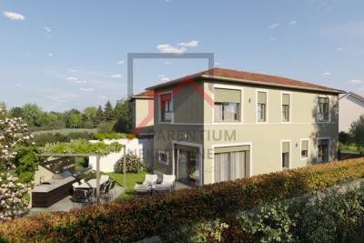 Istra, Novigrad – Dvojna kuća s pogledom prema prirodi, četiri spavaće sobe i vlastitim vrtom - u izgradnji