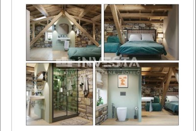 Kaštelir, na novo prenovljena kamnita počitniška hiša s 4 spalnicami in vinsko kletjo