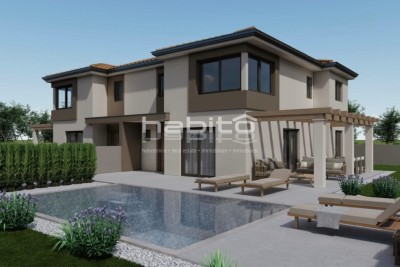 Porec 10 km - Modernes Doppelhaus mit Pool, ruhige Lage