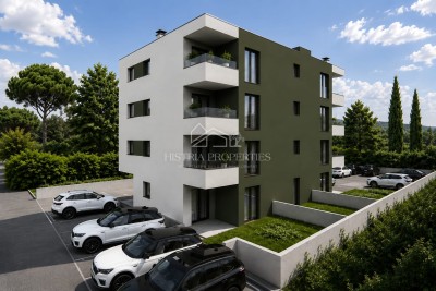 Apartma z vrtom in dvema parkirnima mestoma v bližini mesta Poreč v bližini morja