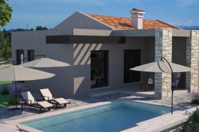 Čabrunići, enonadstropna hiša z bazenom.