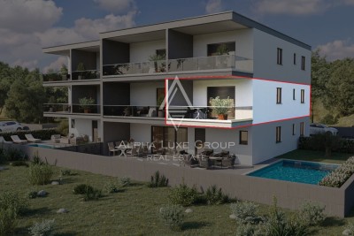 Istrien, Novigrad: Wohnung im ersten Stock mit Meerblick
