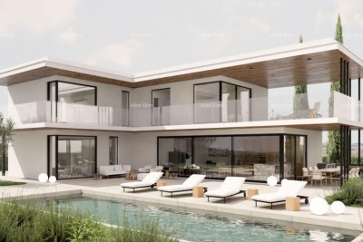Kaštelir – moderní vila s bazénem a výhledem na moře