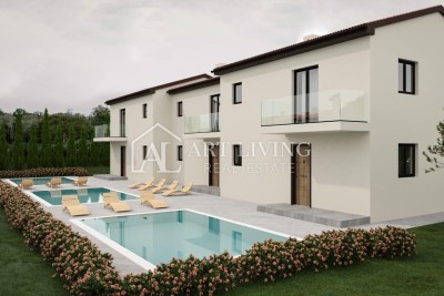 Buje, Kaštel – Casa a schiera moderna con piscina – NUOVA COSTRUZIONE