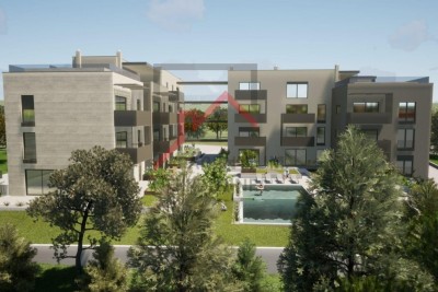 Istra, Poreč okolica – Stan u novogradnji s bazenom | 49 m² | Lift | 2 parkirna mjesta | Blizu mora - u izgradnji